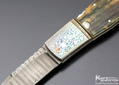 Joe Kious Custom Knife Mokume & Mammoth Automatic Lockback - Image 8