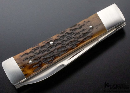 John Howser Custom Knife 2 Blade Jigged Bone - Image 2