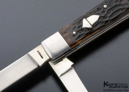 John Howser Custom Knife 2 Blade Jigged Bone - Image 7