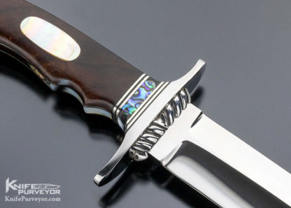 Lloyd Hale Custom Knife Fighter Desert Ironwood, Blackwood, Paua, Goldlip - Image 3