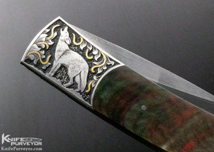 Scott Sawby Custom Knife Engraved by Jody Muller "Swift" Selflock with Blacklip Tahitian Pearl - Image 5