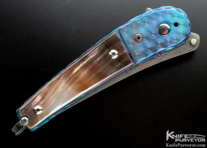 Mike Franklin Custom Knife Black Lip & Damascus Linerlock - Image 8