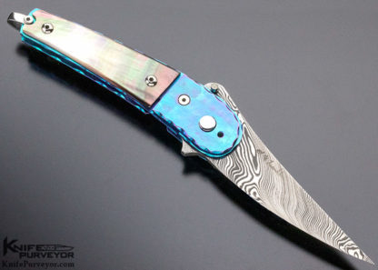 Mike Franklin Custom Knife Black Lip & Damascus Linerlock - Image 5