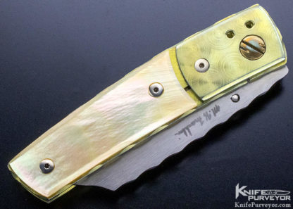 Mike Franklin Custom Knife Gold Lip and Titanium Linerlock #9-02 A - Image 2