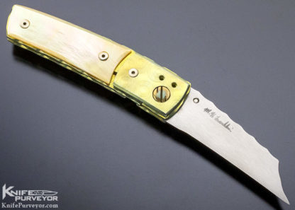 Mike Franklin Custom Knife Gold Lip and Titanium Linerlock #9-02 A - Image 4