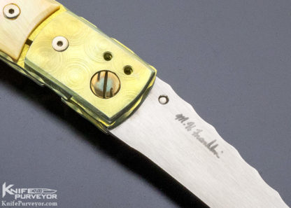 Mike Franklin Custom Knife Gold Lip and Titanium Linerlock #9-02 A