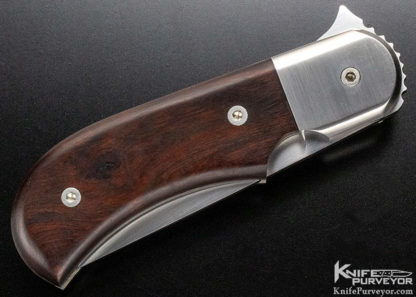 Ron Richard Custom Knife #1 Rosewood Deadbolt Button Lock - Image 3