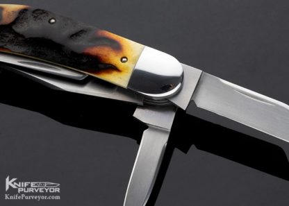 Bill Ruple Custom Knife Sowbelly Slipjoint 5 Blade | Sambar Stag - Image 5