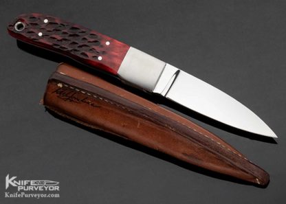 Bob Loveless Custom Knife Red Jigged Bone Stiff Horn - Image 4