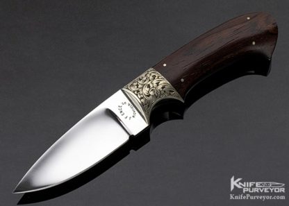 Jim Ence Custom Knife Engraved Desert Ironwood Hunter 11035 Open