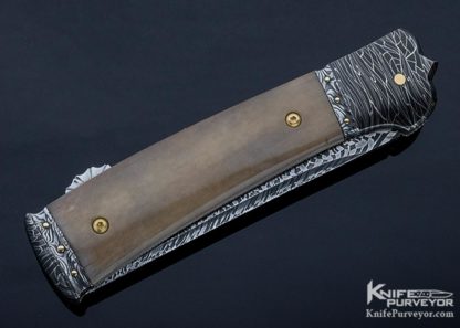 Ken Steigerwalt Custom Knife Mosaic Damascus & Mammoth Lockback - Image 6