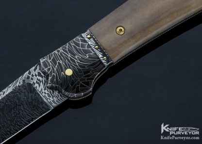 Ken Steigerwalt Custom Knife Mosaic Damascus & Mammoth Lockback - Image 5