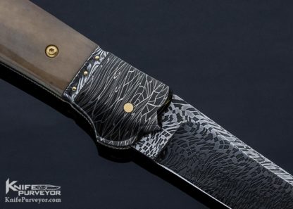 Ken Steigerwalt Custom Knife Mosaic Damascus & Mammoth Lockback - Image 8