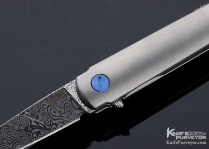 Michael Zieba Custom Knife MS3 Memento Mori Flipper Silver Spacer w/Skull Inlays Momento Mori Insignia