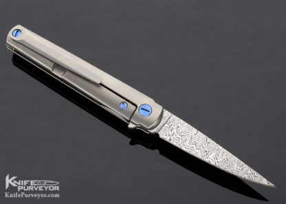 Michael Zieba Custom Knife MS3 Memento Mori Flipper Silver Spacer w/Skull Inlays Momento Mori Insignia - Image 4