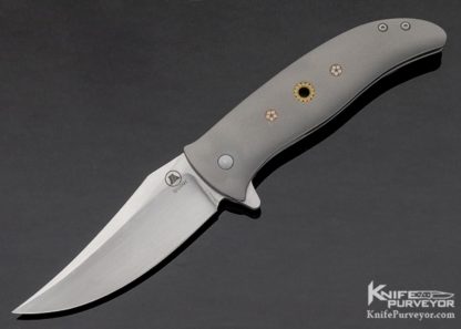 Tom Mayo Custom Knife Persian Titanium with Mosaic Pins Frame Lock 11133