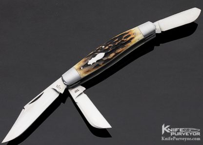 Tony Bose Custom Knife Stag Premium 3 Blade Stockman - Image 4