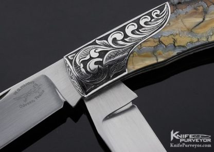 Weldon G. Whitley Custom Knife "Baby Horn" Sole Authorship Engraved Mammoth Tooth 2 Blade Slip Joint - Image 5