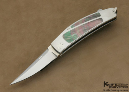 Emmanuel Esposito Custom Knife Double Interframe Black Lip Tahitian Pearl Shell Lockback