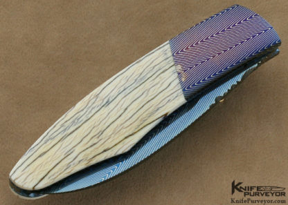 Stan Wilson Custom Knife Blued Robby Thomas Damascus "Gents Wharncliffe" Linerlock - Image 3