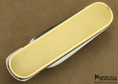 J.A. Henckels Custom Knife 14 Kt Gold 1960's "Triodor" Gentleman's Slipjoint with Cigar Cutter and Nail File - Image 3