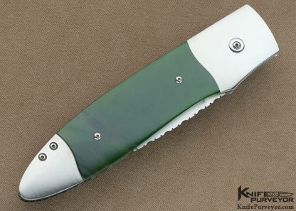 Steve Jeniigan Custom Knife Jade Button Lock - Image 3