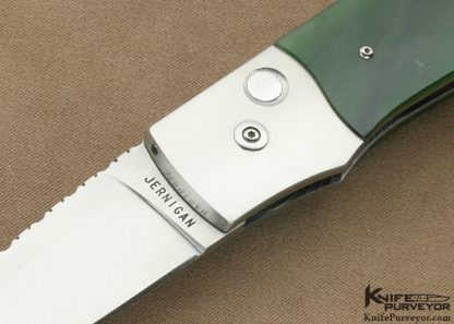 Steve Jeniigan Custom Knife Jade Button Lock - Image 2