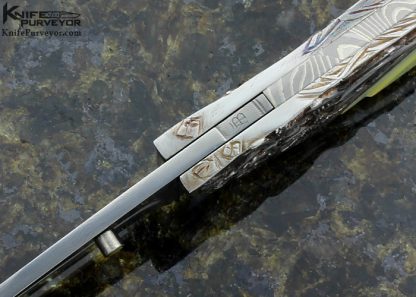 Arpad Bojtos Custom Knife Carved Art Knife "Pan and the Virgin" Linerlock - Image 10