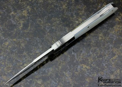 Andy Shinosky Custom Knife Pearl Shell Button Release Lockback - Image 5