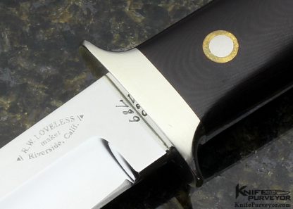 Bob Loveless Custom Knife Green Micarta Riverside Chute - Image 2