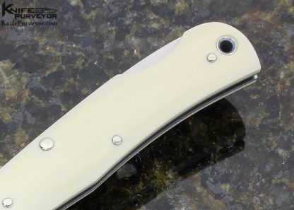 Jess Horn Custom Knife Engraved by Julie Warenski 24Kt. Gold Lockback - Image 3