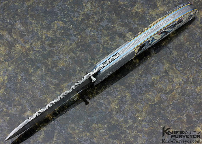 George Muller Custom Knife Damascus Linerlock - Knife Purveyor