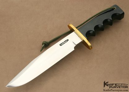 Randall Custom Knife Model 14 "Attack" Black Micarta And Brass