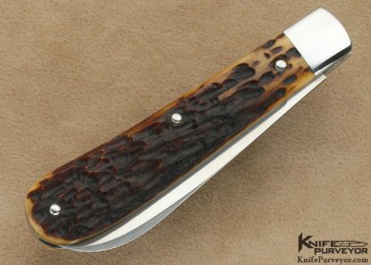 Terry Davis Custom Knife Jigged Bone Wharncliff Slip Joint - Image 3