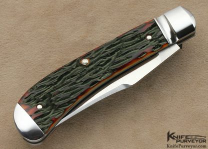 Enrique Pena Custom Knife Red Jigged Bone Slip Joint - Image 3