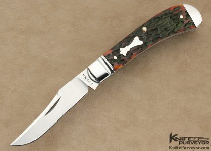 Enrique Pena Custom Knife Red Jigged Bone Slip Joint