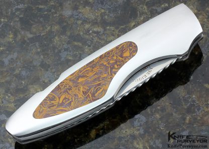 Joe Kious Custom Knife Petrified Sea Floor Interframe Wharncliffe Lockback - Image 5