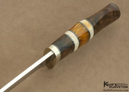 D'Alton Holder Custom Knife Oosic, Amber & Russian Walnut "Crow's Beak" - Image 3