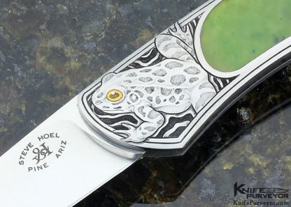 Steve Hoel Custom Knife Jade Interframe Lockback Engraved by Jon Robyn - Image 2