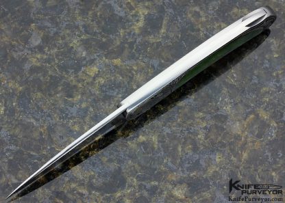 Steve Hoel Custom Knife Jade Interframe Lockback Engraved by Jon Robyn - Image 6