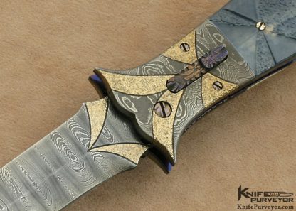 Rick Dunkerley Custom Knife Carved Sole Authorship Damascus Linerlock Auto - Image 2