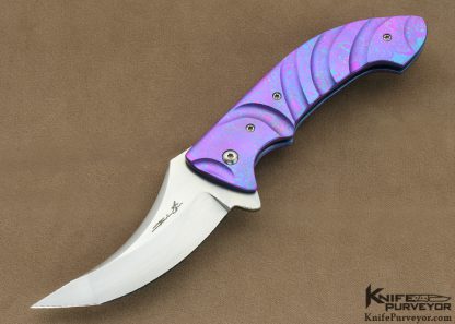 Brian Tighe Custom Knife "Tighe Stick " Timascus Flipper Linerlock