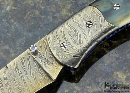 Josh Smith Custom Knife  Blued Sole Authorship Damascus Linerlock - Image 2