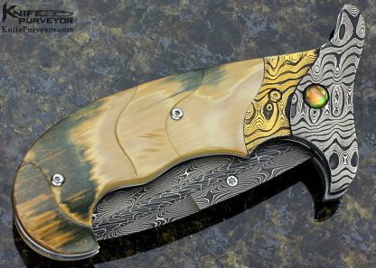 Jot Singh Khalsa Custom Knife Damascus Linerlock - Image 3