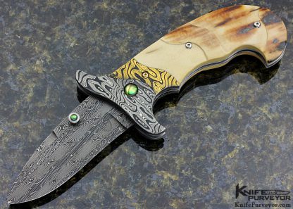 Jot Singh Khalsa Custom Knife Damascus Linerlock