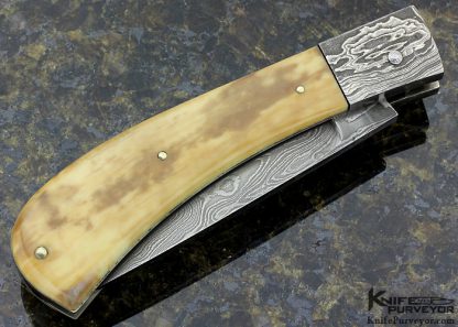 Steve Schwarzer Custom Knife Sole Authorship Damascus Front Lock - Image 3