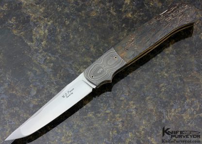 W.D. Pease Custom Knife Blued Damascus Lockback