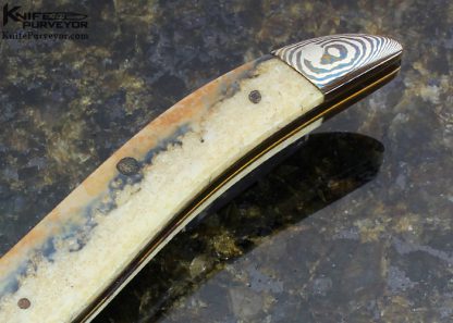 Chuck Hawes Custom Knife Damascus, Mokume Slip Joint - Image 3