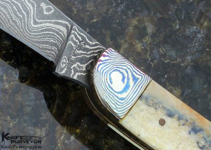 Chuck Hawes Custom Knife Damascus, Mokume Slip Joint - Image 2