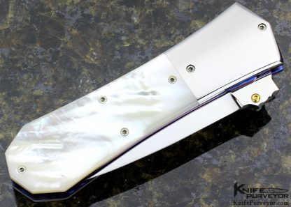 Nate Clark Custom Knife Mother of Pearl D/A Automatic Linerlock - Image 3